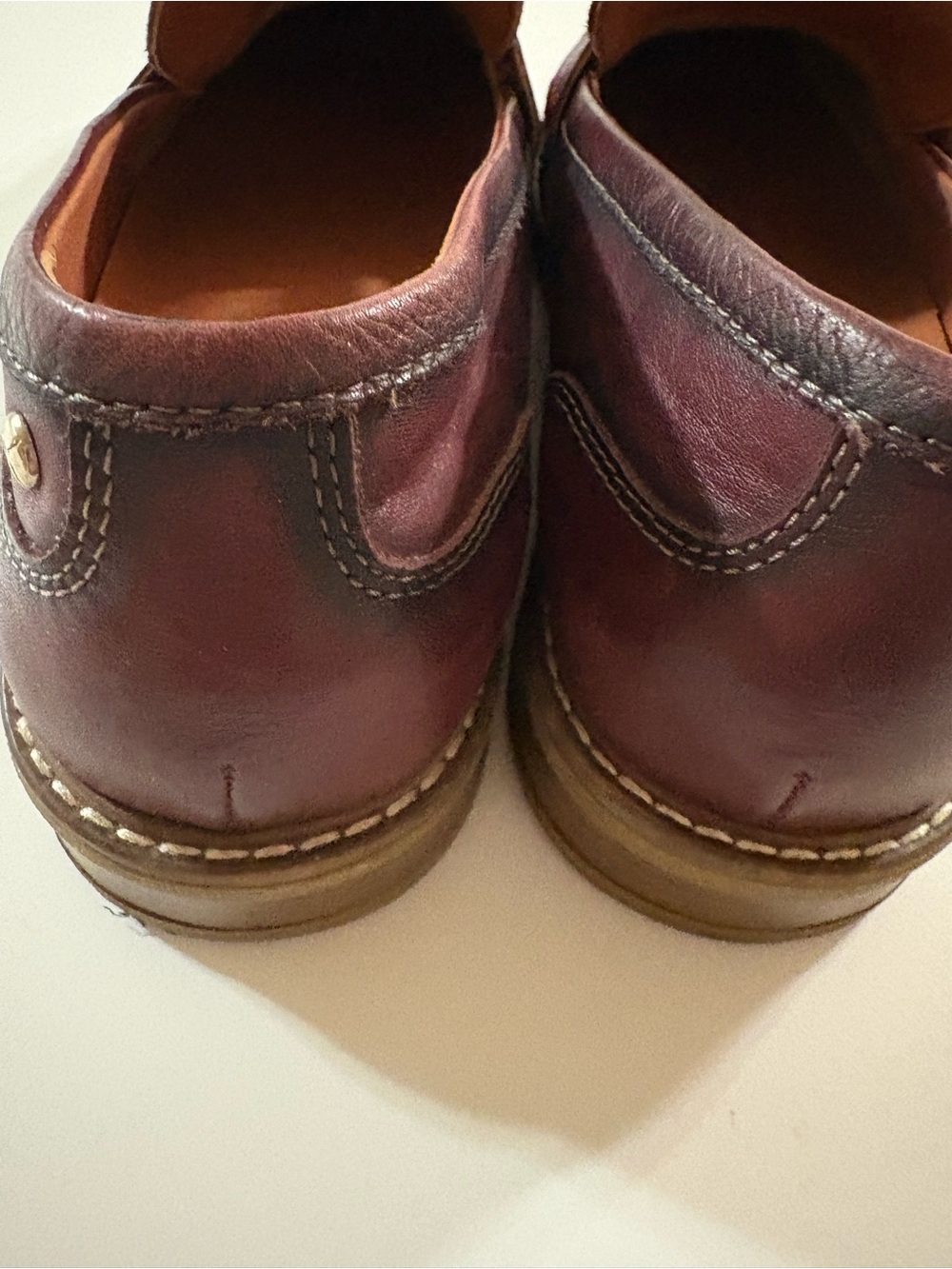 PIKOLINOS Burgundy Leather Penny Loafers - Women - Picture 6 of 10